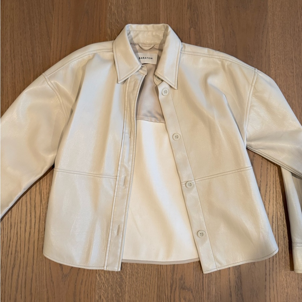 Aritzia faux leather shacket